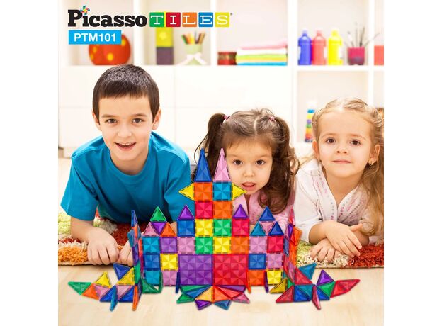 ست 101 عددی بلاک های ساختنی مغناطیسی سری مینی دایمند Picasso Tiles, image 2