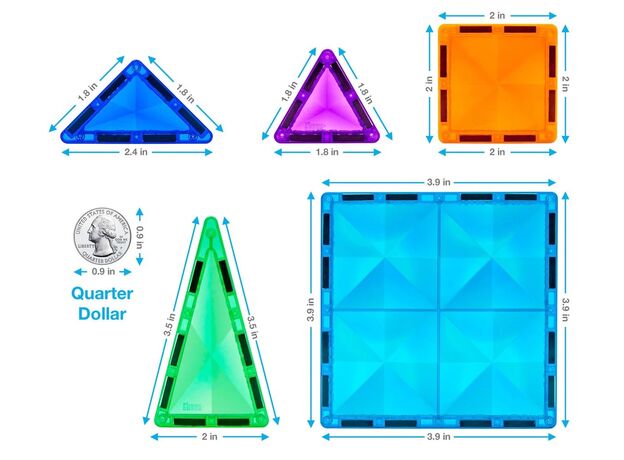 ست 101 عددی بلاک های ساختنی مغناطیسی سری مینی دایمند Picasso Tiles, image 6