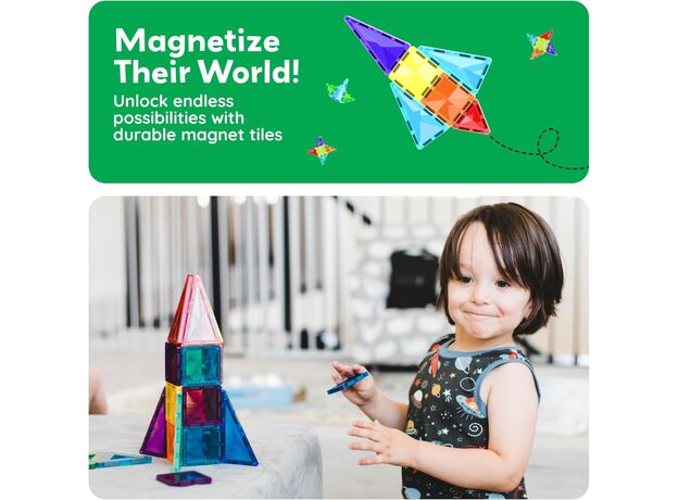 ست 80 عددی بلاک های ساختنی مغناطیسی سری مینی دایمند Picasso Tiles, image 2