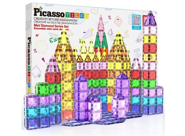 ست 80 عددی بلاک های ساختنی مغناطیسی سری مینی دایمند Picasso Tiles, image 8