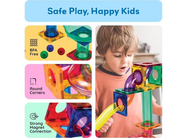 ست 50 عددی بلاک های ساختنی سری مسیر ماربل Picasso Tiles, image 3