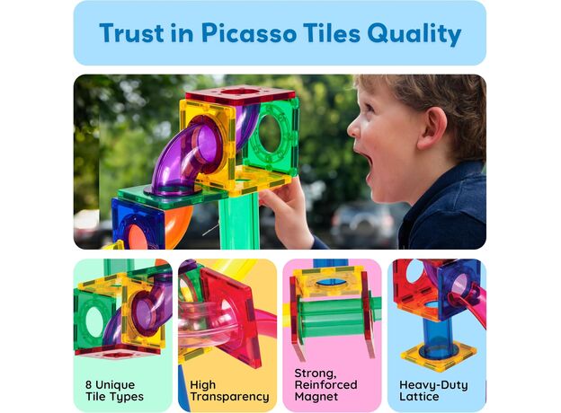 ست 50 عددی بلاک های ساختنی سری مسیر ماربل Picasso Tiles, image 4