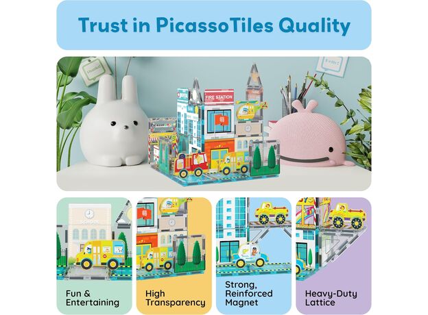 ست 50 عددی بازی مغناطیسی مترو سیتی Picasso Tiles, image 7