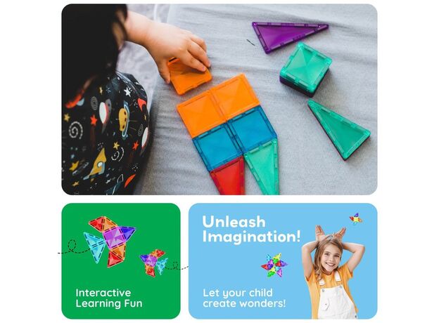 ست 40 عددی بلاک های ساختنی مغناطیسی سری مینی Picasso Tiles, image 3