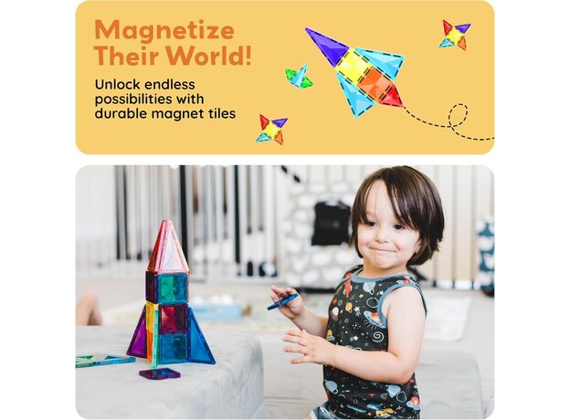 ست 30 عددی بلاک های ساختنی مغناطیسی سری مینی  Picasso Tiles, image 4