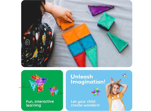 ست 30 عددی بلاک های ساختنی مغناطیسی سری مینی  Picasso Tiles, image 5