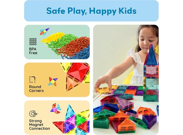 ست 30 عددی بلاک های ساختنی مغناطیسی سری مینی  Picasso Tiles, image 6