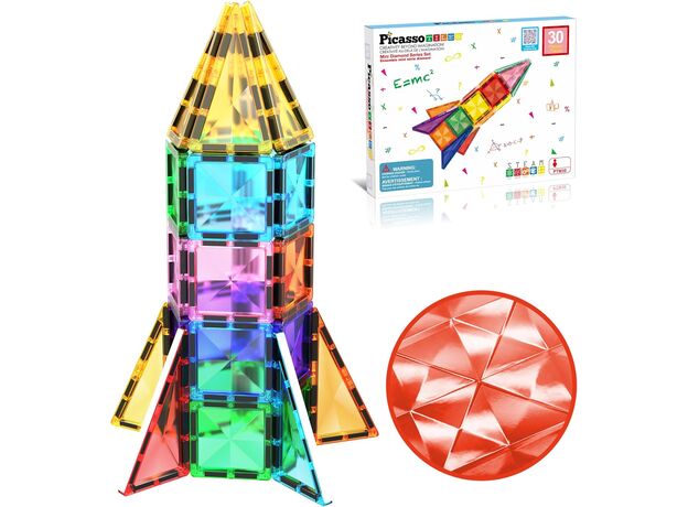 ست 30 عددی بلاک های ساختنی مغناطیسی سری مینی  Picasso Tiles, image 9