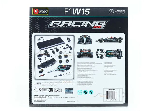کیت ساخت خودروی دایکست فرمول یک Mercedes-AMG W15 لوئیس همیلتون با مقیاس 1:24 Burago, تنوع: 18-28513-Mercedes, image 5