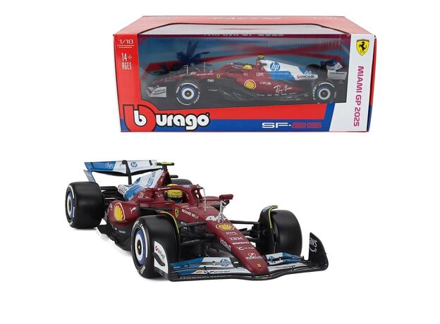 ماشین فلزی فرمول یک فراری SF-25 لوئیس همیلتون با مقیاس 1:18 Burago, image 