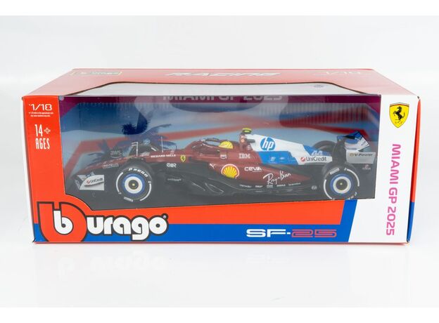 ماشین فلزی فرمول یک فراری SF-25 لوئیس همیلتون با مقیاس 1:18 Burago, image 20