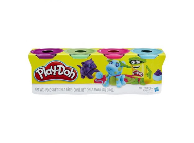 پک 4 تایی خمیربازی Play Doh (بنفش-سبز-صورتی-آبی), تنوع: B5517EU4-4 Colors Pet, image 