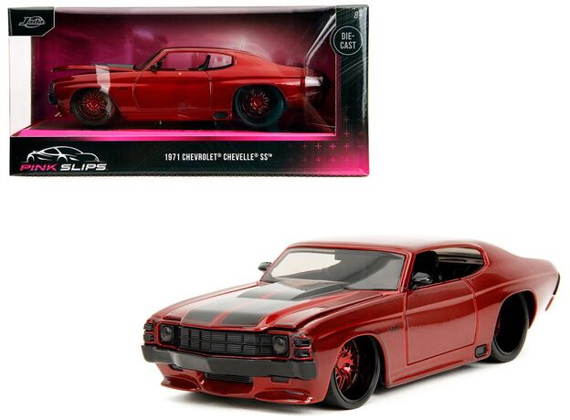 ماشین فلزی شورلت Chevelle SS سری Pink Slips مدل قرمز با مقیاس 1:24, image 