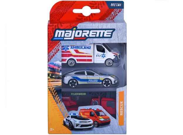 پک 3 تایی ماشين فلزی 7 سانتی Majorette سری Rescue  مدل آمبولانس, تنوع: 8503004001038-Ambulance, image 