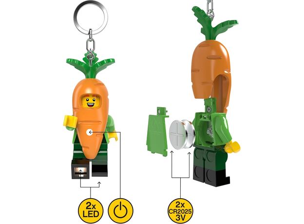 جاکلیدی 7 سانتی چراغ دار پسر لگویی با لباس هویج IQ Lego, تنوع: 53683P-Carrot, image 8