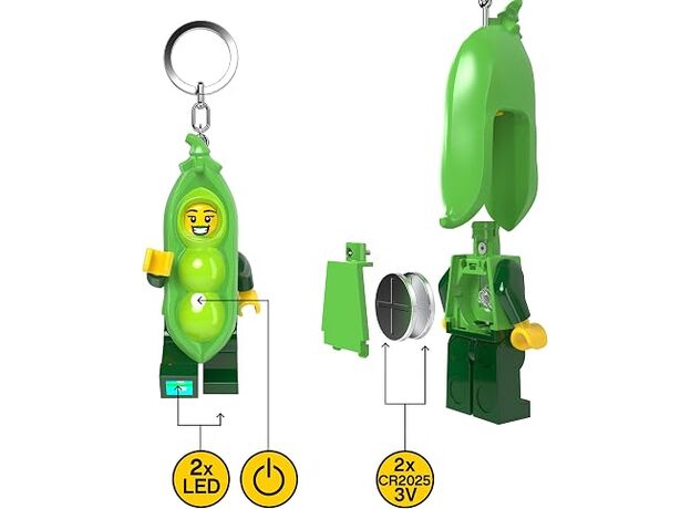 جاکلیدی 7 سانتی چراغ دار دختر لگویی با لباس نخود فرنگی IQ Lego, تنوع: 53683P-Peapod, image 7