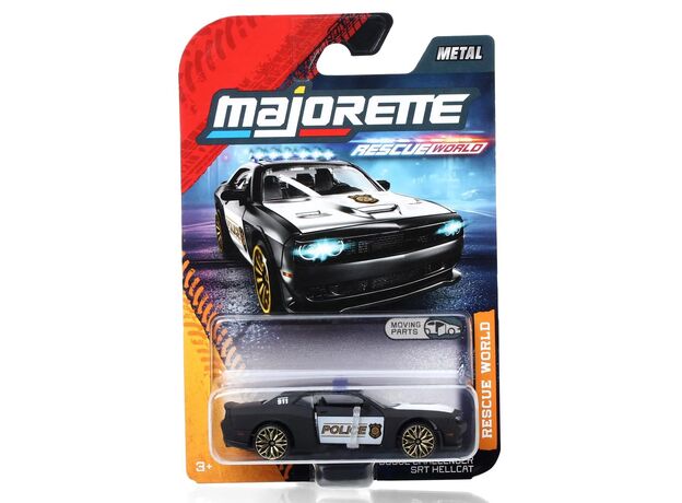 پک تکی ماشين فلزی 7 سانتی Majorette سریRescue World Premium  مدل پلیس Dodge Challenger SRT Hellcat, image 