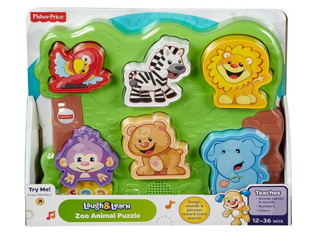 پازل موزیکال Fisher Price مدل حیوانات باغ وحش, تنوع: CGM43-Zoo, image 