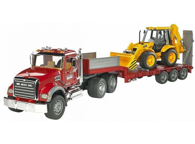 تریلی Mack و بیل مکانیکی JCB برودر Bruder, image 