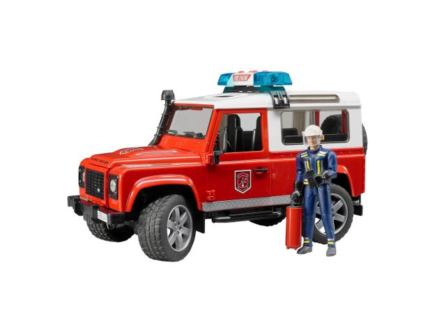 ماشین آتشنشانی لندرور به همراه فیگور آتش نشان برودر Bruder, image 