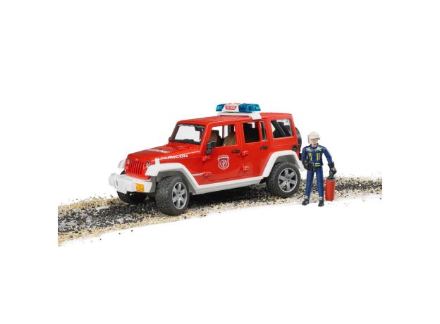 ماشین آتشنشانی جیپ رنگلر به همراه فیگور آتش نشان برودر Bruder, image 4