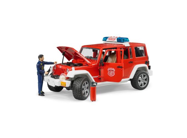 ماشین آتشنشانی جیپ رنگلر به همراه فیگور آتش نشان برودر Bruder, image 2