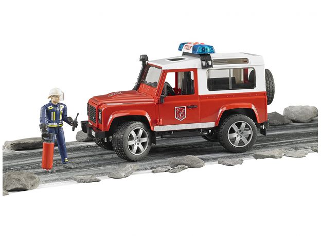 ماشین آتشنشانی لندرور به همراه فیگور آتش نشان برودر Bruder, image 5