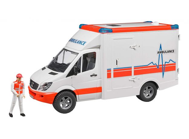 آمبولانس مرسدس بنز به همراه فیگور‬‎ برودر Bruder, image 