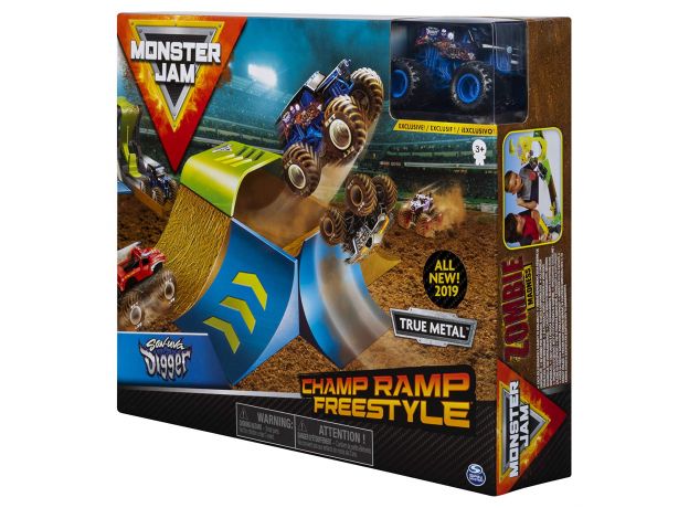 ماشین Monster Jam مدل Son Uva Digger به همراه پیست پرش با مقیاس 1:64, image 