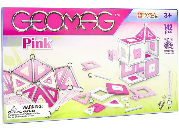 بازی مگنتی 142 قطعه‌ای جیومگ مدل Pink, image 3