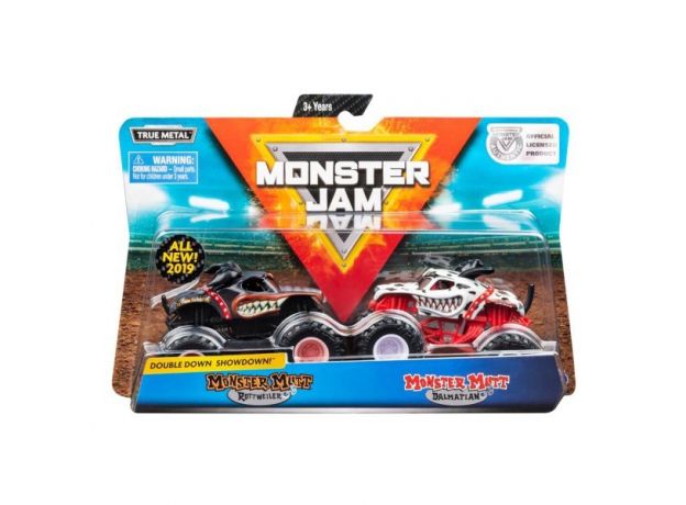 ماشین‌های دوقلو Monster Jam مدل Monster Mutt Rottweiler & Monster Mutt Dalmatian با مقیاس 1:64, image 