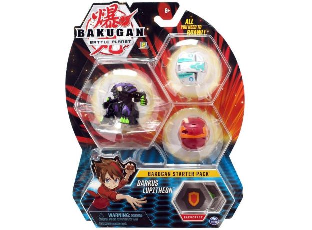 پک 3 تایی بازی نبرد باکوگان (Bakugan) مدل Darkus Lupitheon, image 