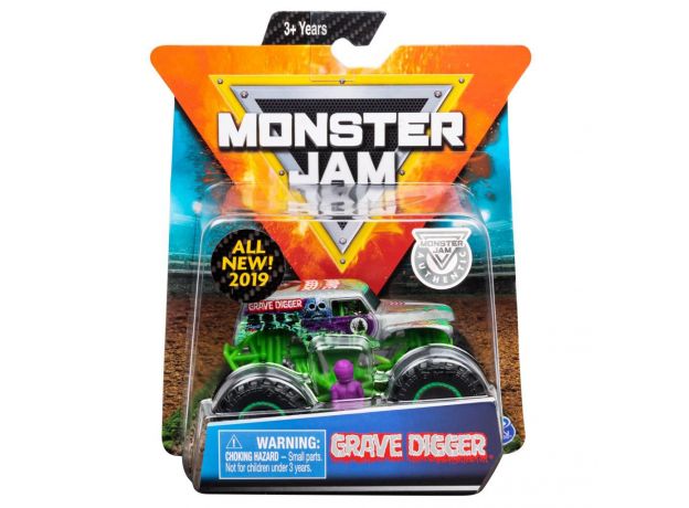 ماشین Monster Jam مدل Grave Digger با مقیاس 1:64 به همراه آدمک, image 