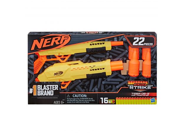 تفنگ دوقلو نرف Nerf Alpha Strike Tiger با 16 تیر و 4 بطری, image 