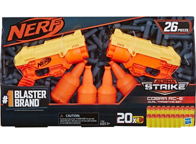 تفنگ دوقلو نرف Nerf Alpha Strike Cobra با 20 تیر و 4 بطری, image 