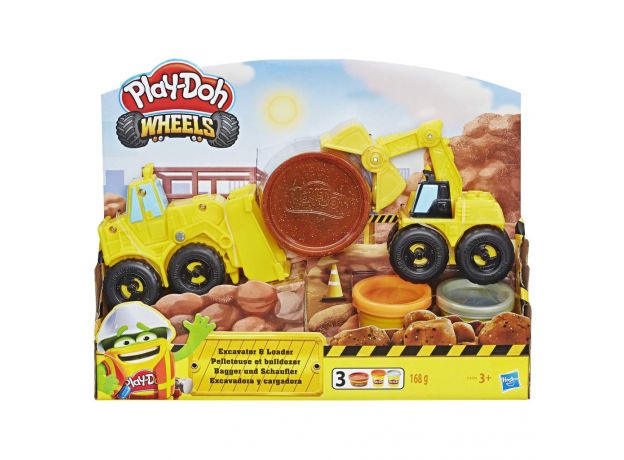 ست خمیربازی لودر و بیل مکانیکی Play Doh, تنوع: E4294EU40-Excavator and Loader, image 