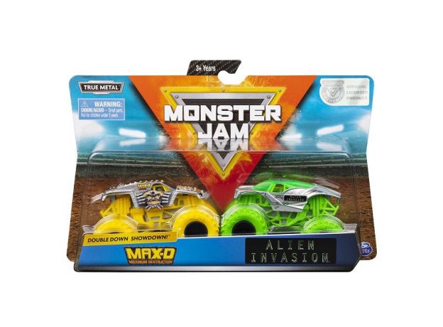ماشین‌های دوقلو Monster Jam مدل Max-D & Alien Invasion با مقیاس 1:64, image 