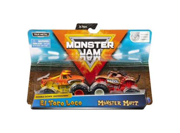 ماشین‌های دوقلو Monster Jam مدل El Toro Loco & Monster Mutt با مقیاس 1:64, image 