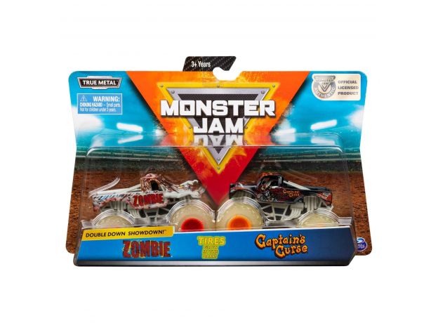 ماشین‌های دوقلو Monster Jam مدل Zombie & Captain's Curse با مقیاس 1:64, image 