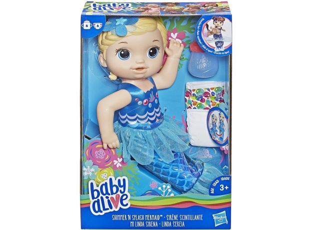 عروسک بیبی الایو مدل Shimmer N Splash Mermaid بلوند, image 