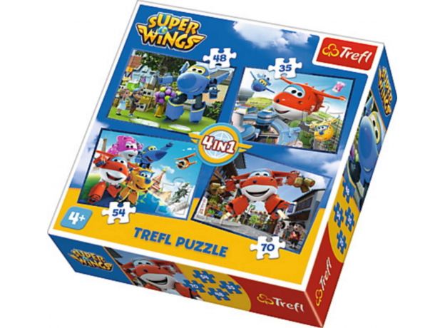 پازل 4 در 1 تکه ترفل مدل Super Wings, image 