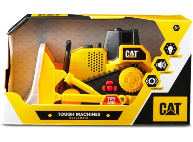 بولدوزر کترپیلار CAT با افکت صوتی و نوری 25 سانتی مدل Tough Machines, image 