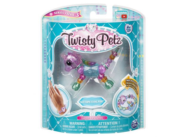 پک تکی دستبند درخشان Twisty Petz مدل Glitterpie Flying Pony, image 