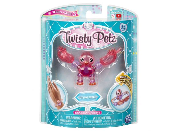 پک تکی دستبند درخشان Twisty Petz مدل Glitzmo Parrot, image 