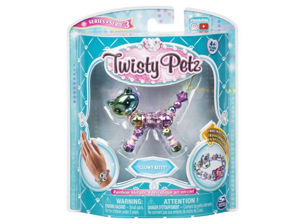 پک تکی دستبند درخشان Twisty Petz مدل Glowy Kitty, image 