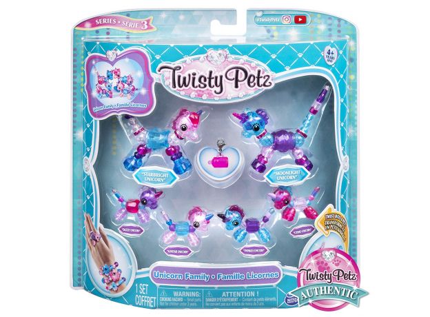 پک 6 تایی دستبندهای درخشان Twisty Petz مدل Unicorn Family, image 