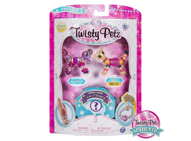 پک 3 تایی دستبندهای درخشان Twisty Petz مدل Poodle  & Cheetah, image 