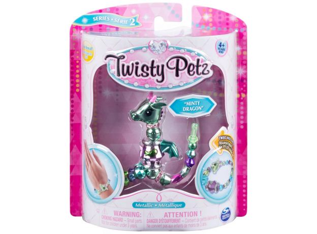 پک تکی دستبند درخشان Twisty Petz مدل Minty Dragon, image 