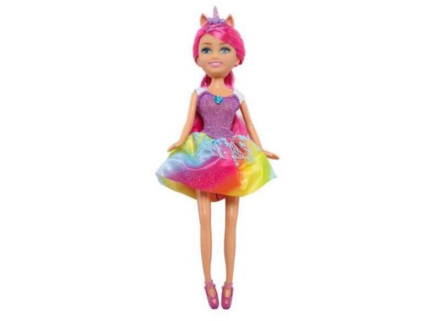 عروسک قیفی یونیکورن Sparkle Girlz مدل Rainbow Unicorn (با موی سرخابی), image 3