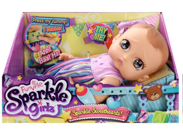عروسک نوزاد 30 سانتی Sparkle Girlz (با لباس بنفش), image 
